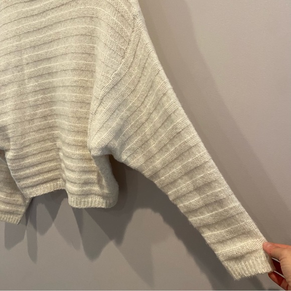 TARGET | Prologue Funnel Neck Ribbed Sweater Ivory Wool Blend Small - Picture 2 of 5